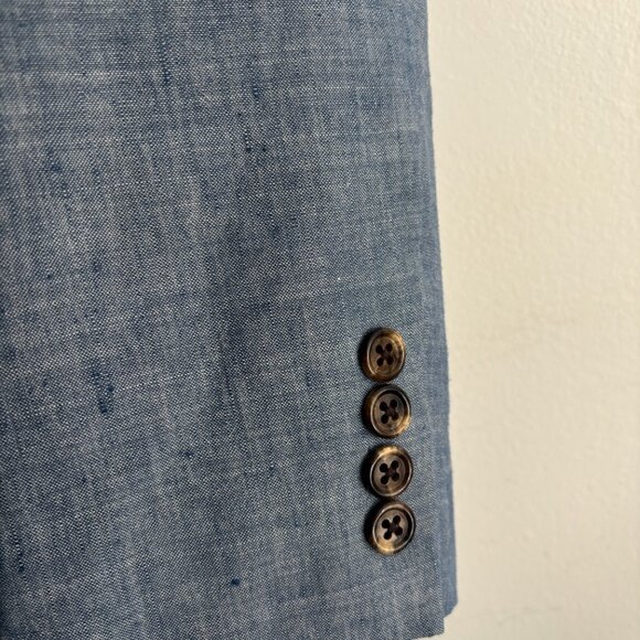 J Crew Blue Linen-Wool Unstructured Ludlow Slim Suit- 40 Pants 31 x 30 - Picture 4 of 16